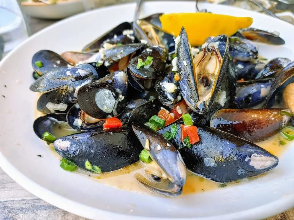 A dish of mussels