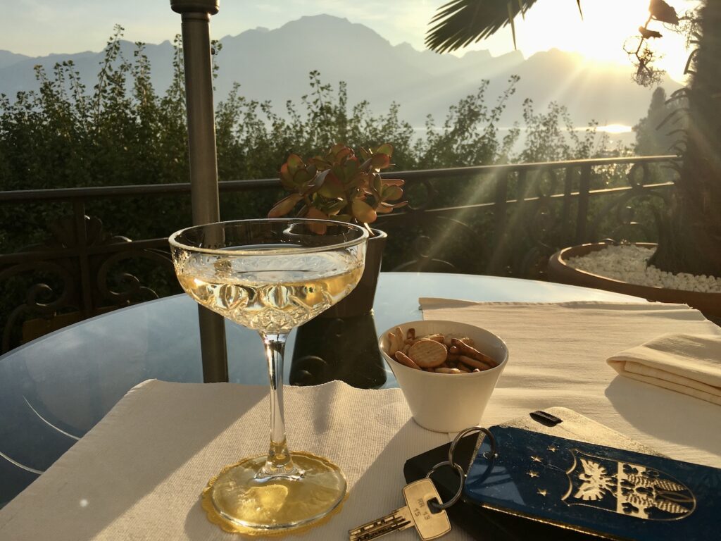 Martini on the Roofdeck at the Golf Hotel Rene Capt in Montreux